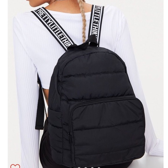 Prettylittlething Black Backpack Nwt 
